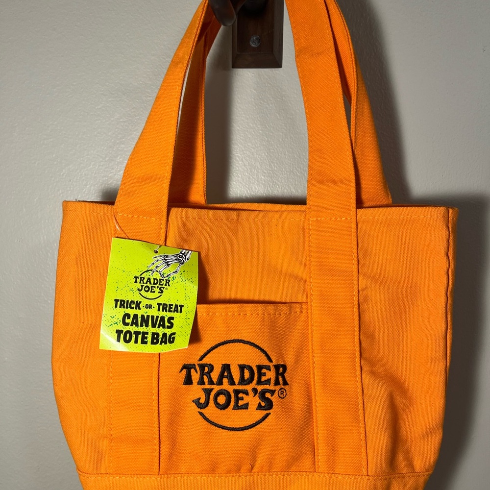 Trader Joe's Orange Canvas Tote Bag